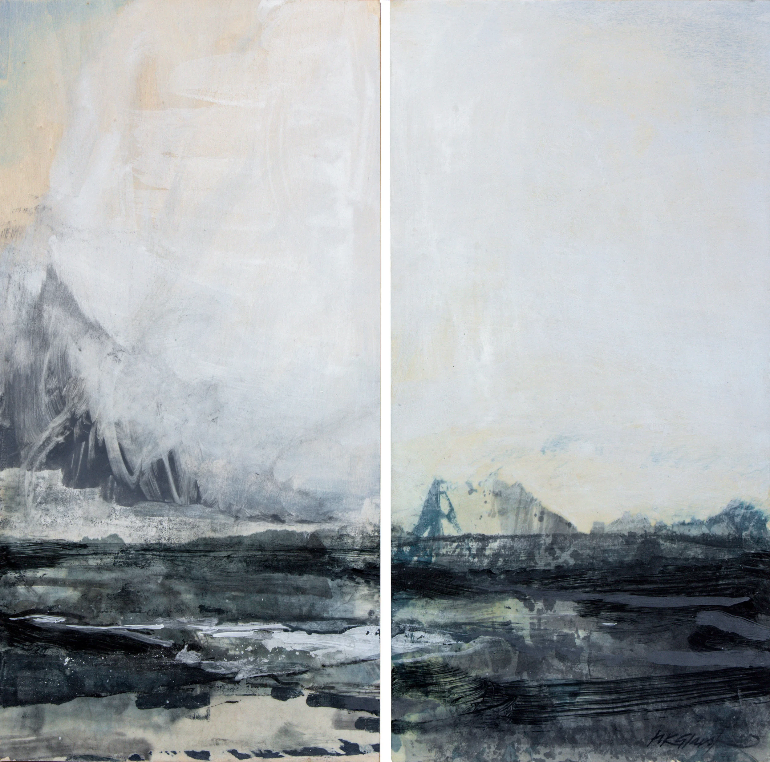 Forbidden • Diptych •Oil and Encaustic on Board • 51x51cm • Enquire