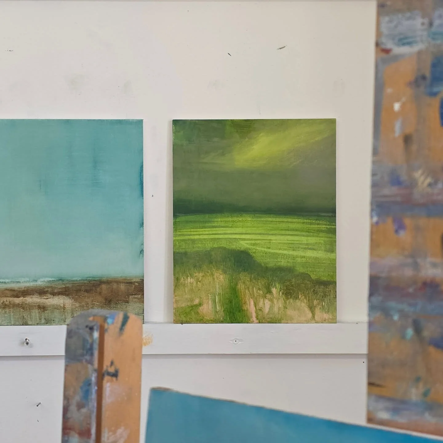 Studio shots from today and some paintings from the last year. Painting for me is always evolving, adding, subtracting, learning and developing. Pushing what you know and trying to understand how to see and accept new visual discoveries as you explor