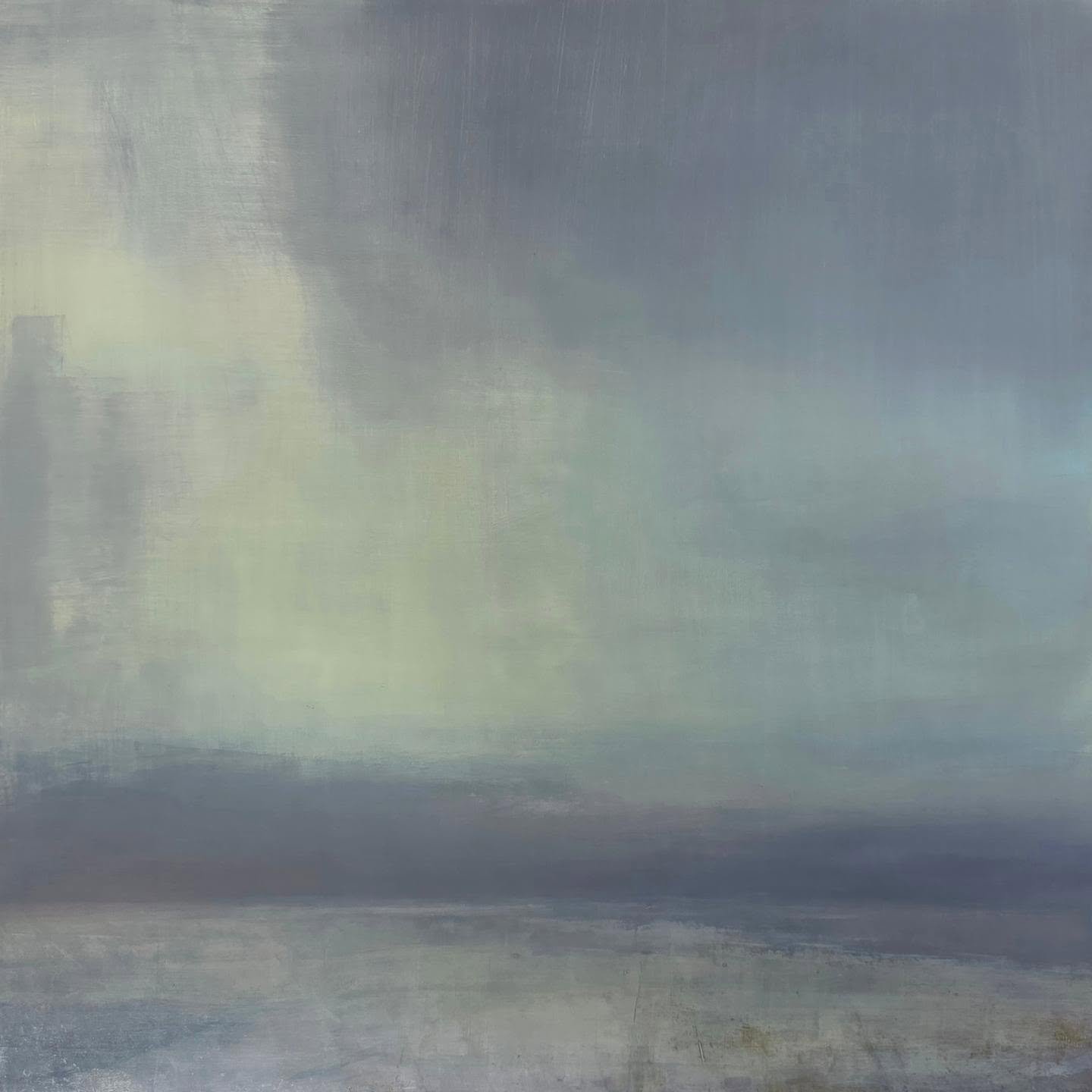 Passing places. 
The weather has been moving quickly recently.  It always slows down at dusk. 

Oil on Board
Paintings in the studio. Preparations for a major solo exhibition summer 2027.