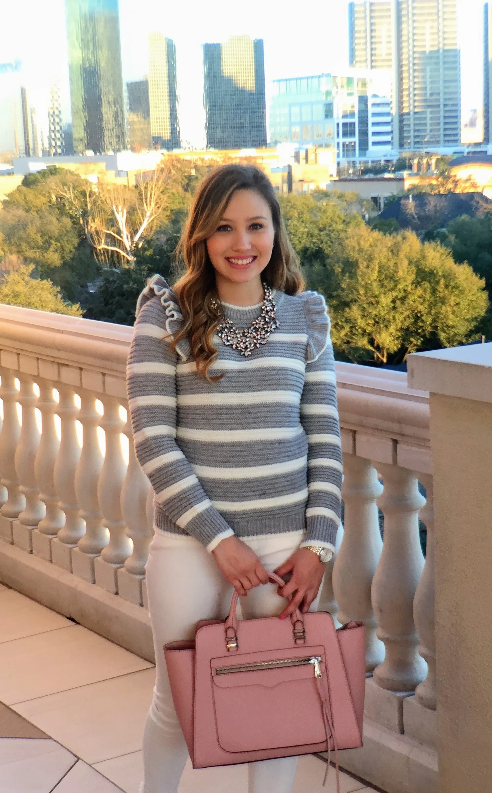 Striped Ruffled Sweater