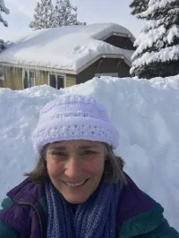 Mid-January, when the piles of snow around our house were HIGH.