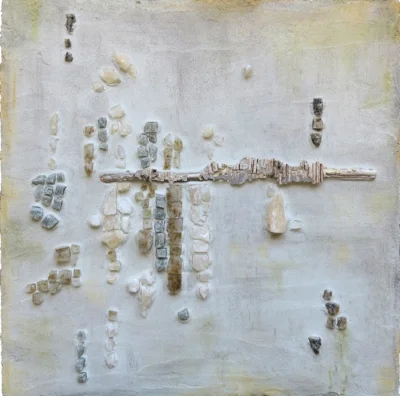 Salvage Wallscape. A new work I just completed, in an experimental new series. 10 x 10 inches.