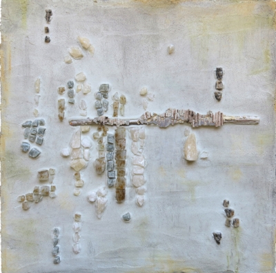 Salvage Wallscape . A new work I just completed, in an experimental new series. 10 x 10 inches.