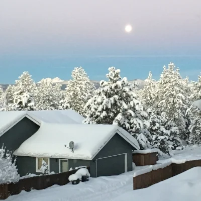 Setting full moon. I love our views!