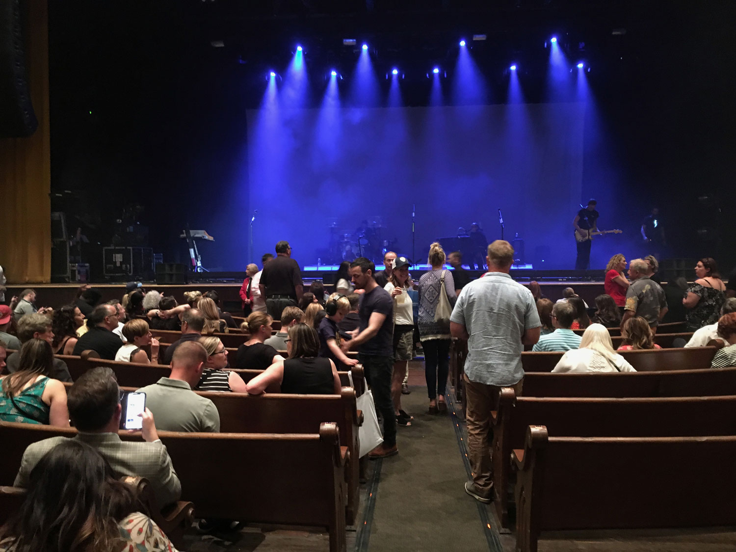  In the Ryman Auditorium awaiting Snow Patrol to come onstage for the concert. Mark, Scott, Karen and I had a fun evening. 