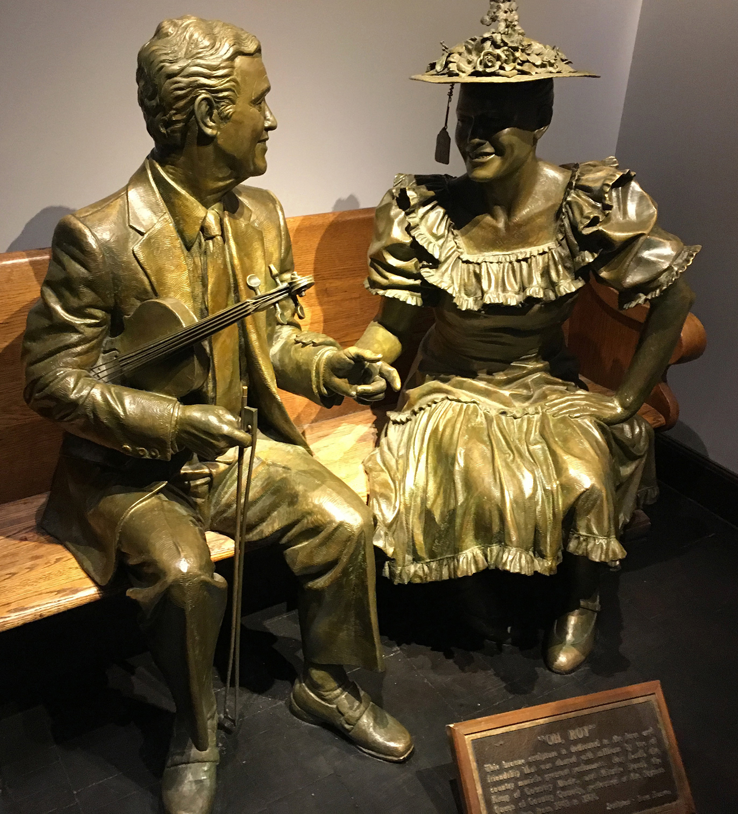  Sculpture of Roy Acuff and Minnie Pearl in the lobby of the Ryman. Our friend and colleague Sherri Warner Hunter was involved in the creation of this work. 