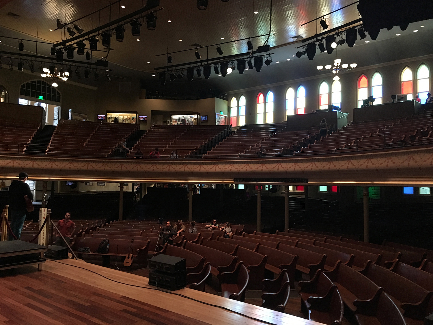  View of the Ryman auditorium from the stage wings. 