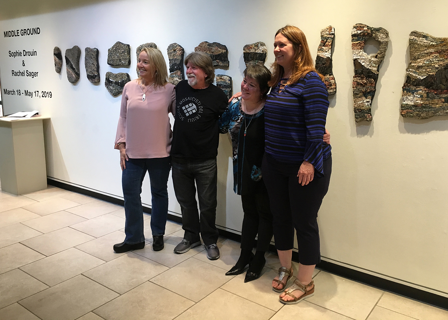  Kim Emerson, Dennis Reiter, Sophie and Rachel pose in front of the work. Kim and Dennis purchased one… and I was inspired to purchase the one beneath theirs! 