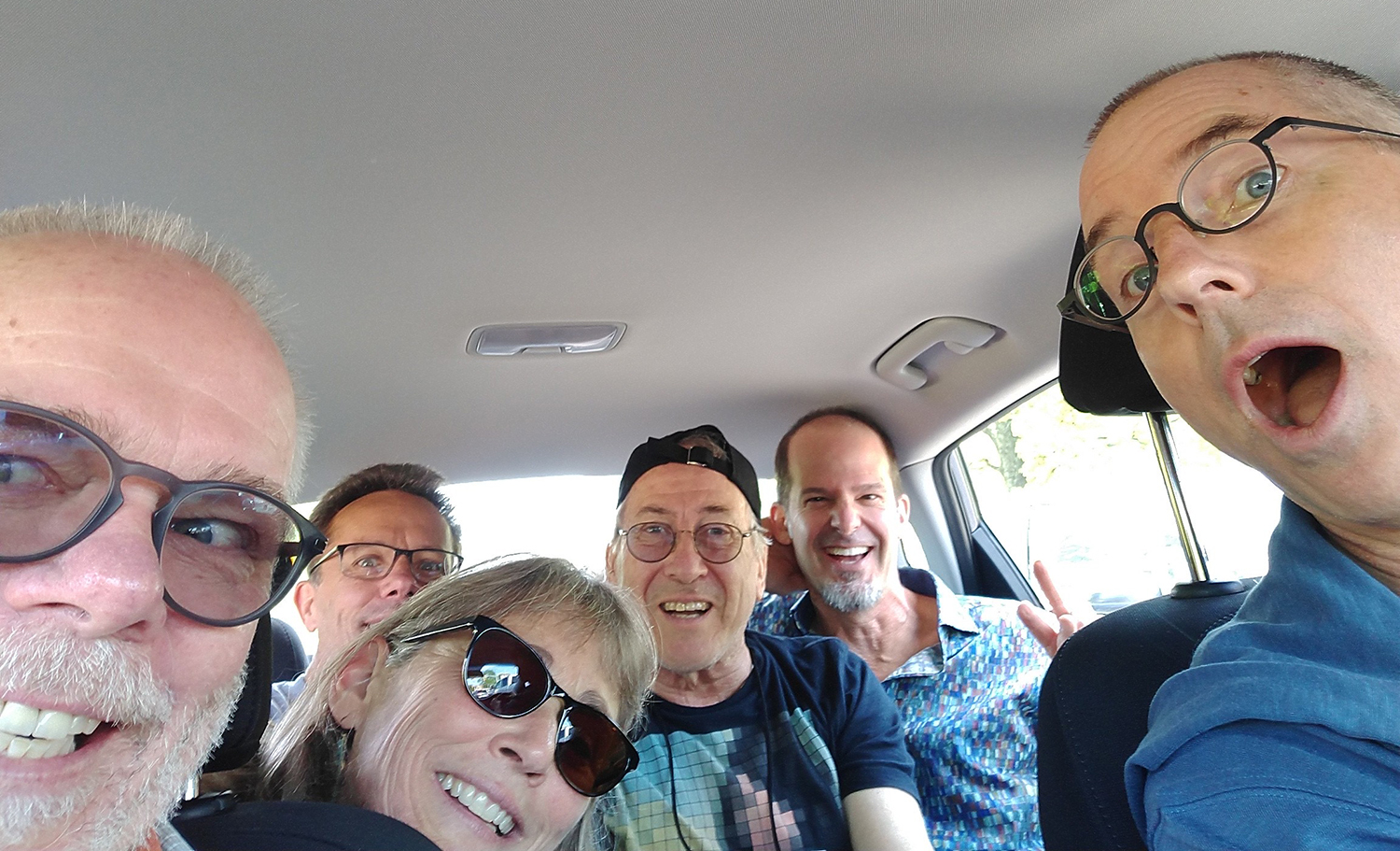  A SAMA group tradition…the Clown Car! Six of us were able to crowd into Todd’s car to go to the Parthenon on Friday morning. Scott, Bob, Lynn, Richard, Mark and Todd driving. 