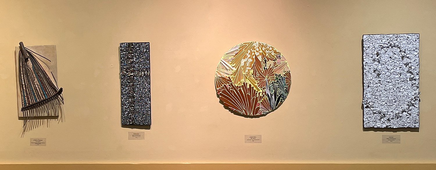  L-R, work by Lynn Adamo, Kelley Knickerbocker, Kate Jessup and Kelley. 