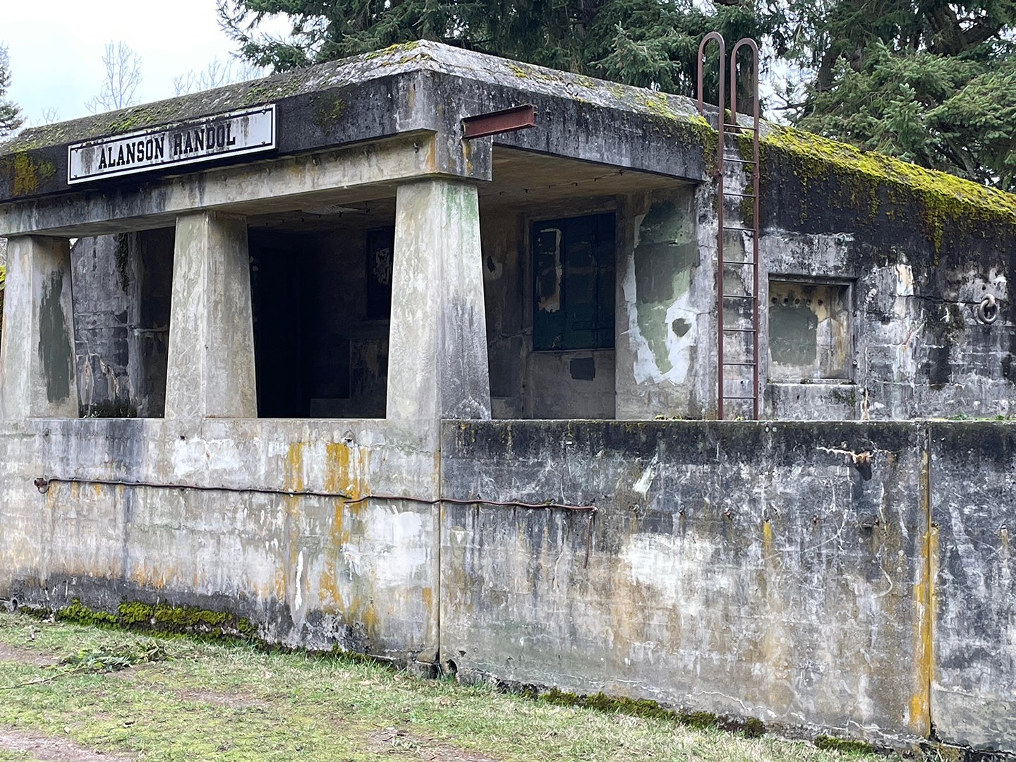    One of the abandoned batteries.   