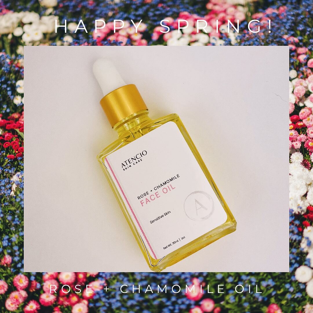 🌸 HAPPY SPRING!! 🌸 I can&rsquo;t think of a better face product than the Rose + Chamomile Face Oil to truly mark the season. With special ingredients (a recipe perfected by yours truly) to help calm, soothe, and heal your skin. Rich in emollients w