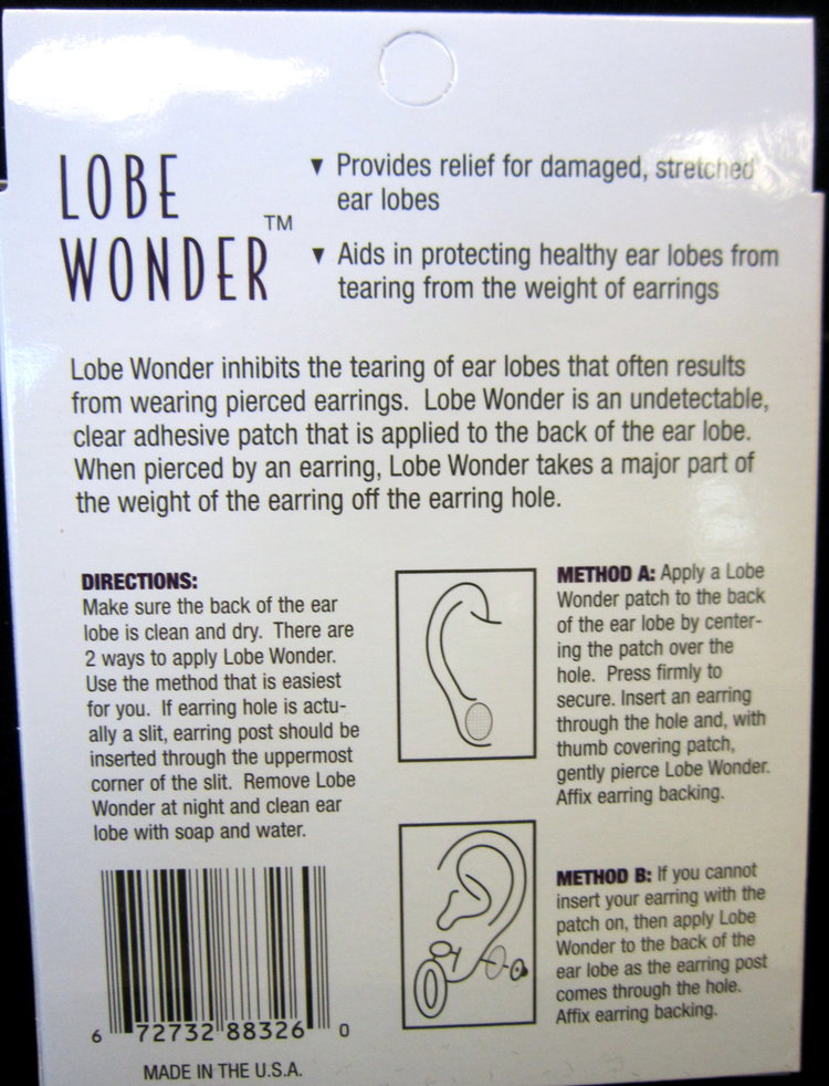 LOBE WONDER Earring Support Patches for Damaged Stretched and Torn