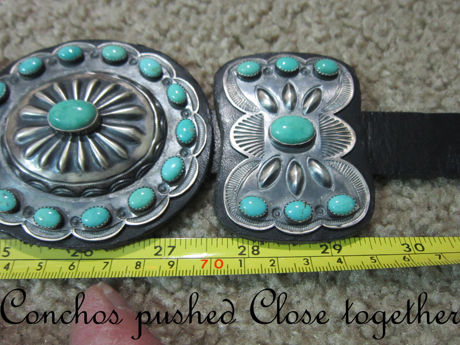 Authentic Vintage Huge Native American Navajo Kirk Smith Turquoise Sterling Silver Concho Belt Authentic Vintage Huge Native American Navajo Kirk Smith Turquoise Sterling Silver Concho Belt