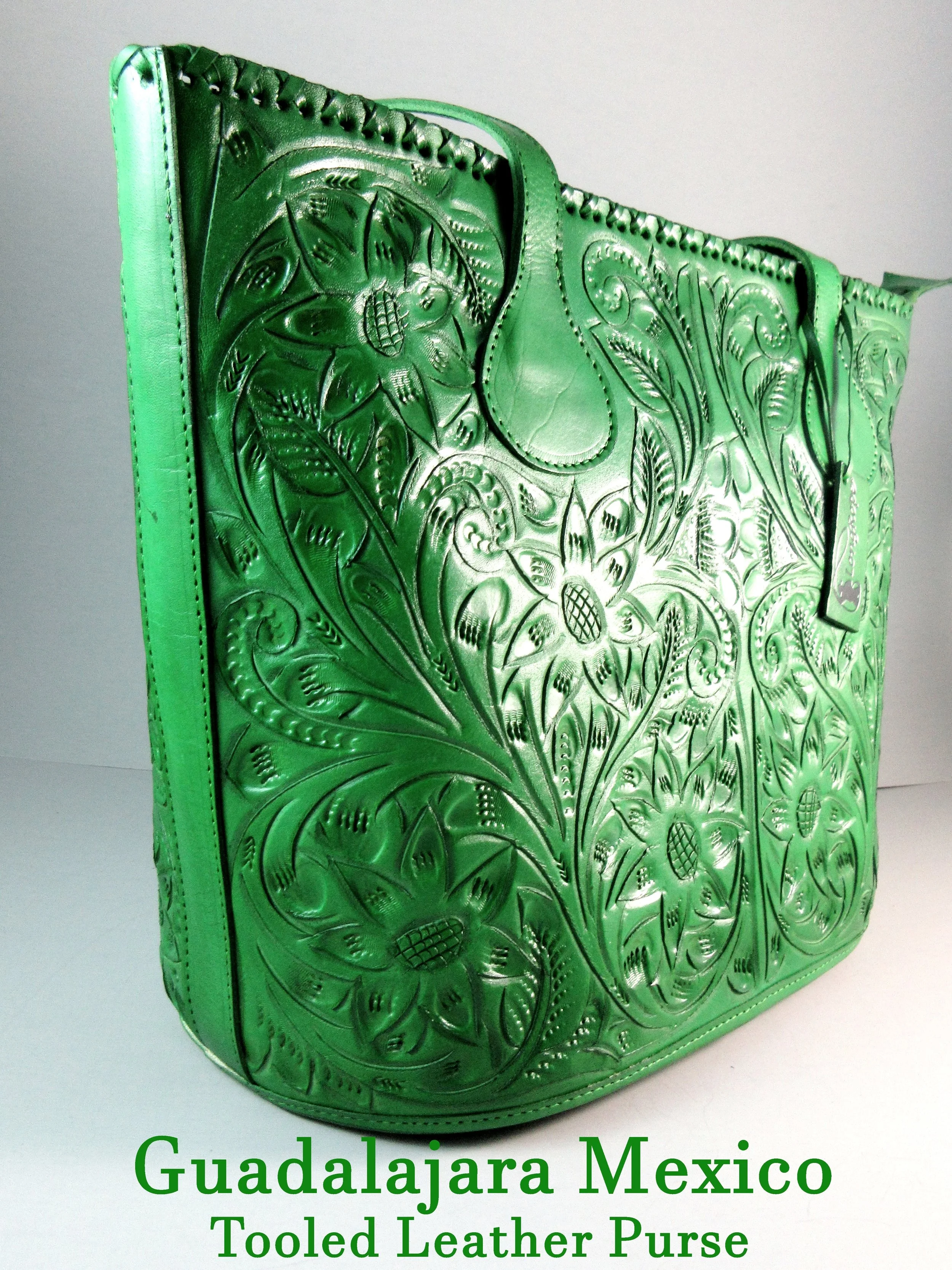 mexican leather tooled purse