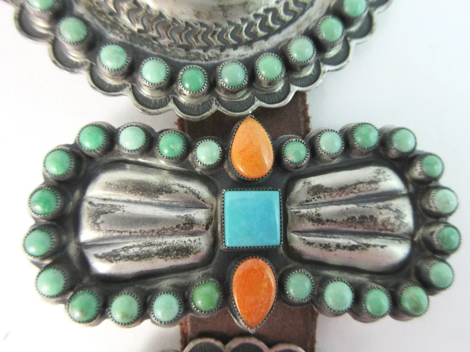 Black Oval Link Belt With Braided Leather Accents 35.50\