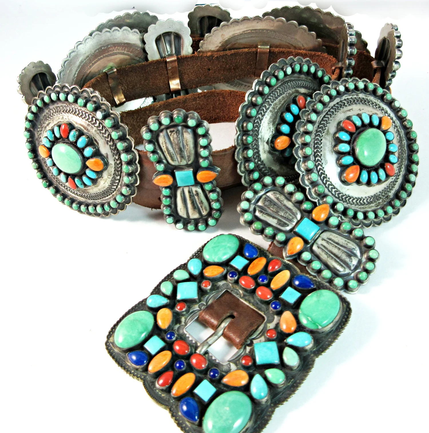 Black Oval Link Belt With Braided Leather Accents 35.50\