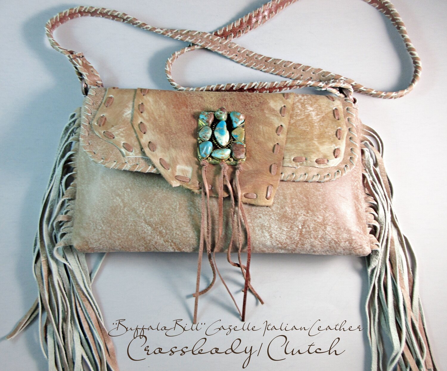 Buckled Buffalo Fringe Purse