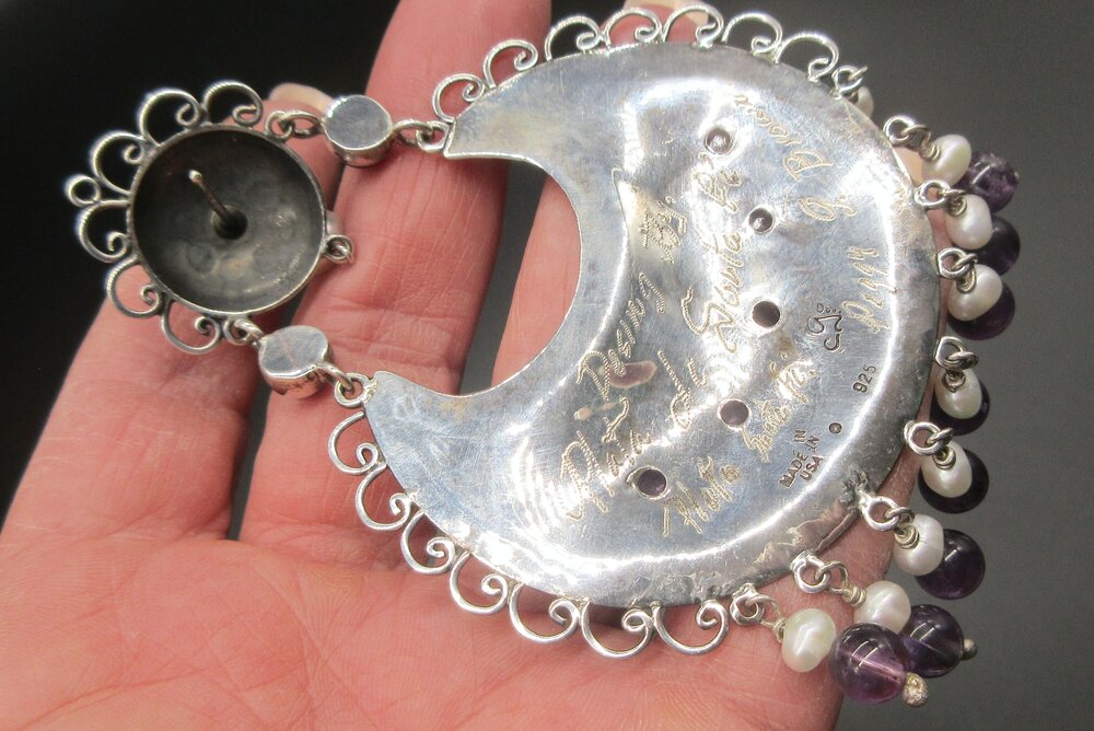Sterling Silver Cultured Freshwater Pearl 7-Stone Hoop Earrings - 20744979