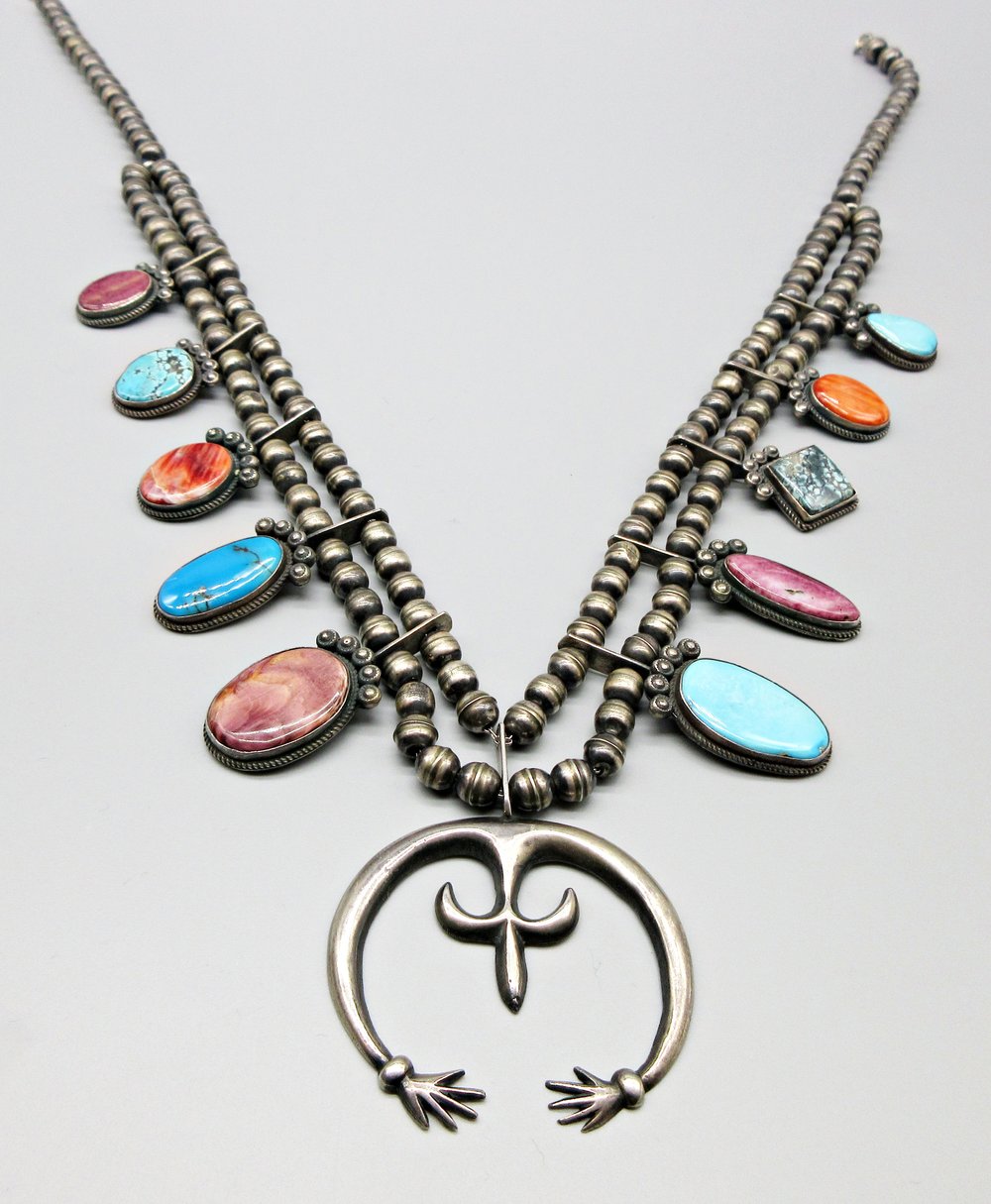 RESERVED for D. / Multi-Color Squash Blossom Necklace