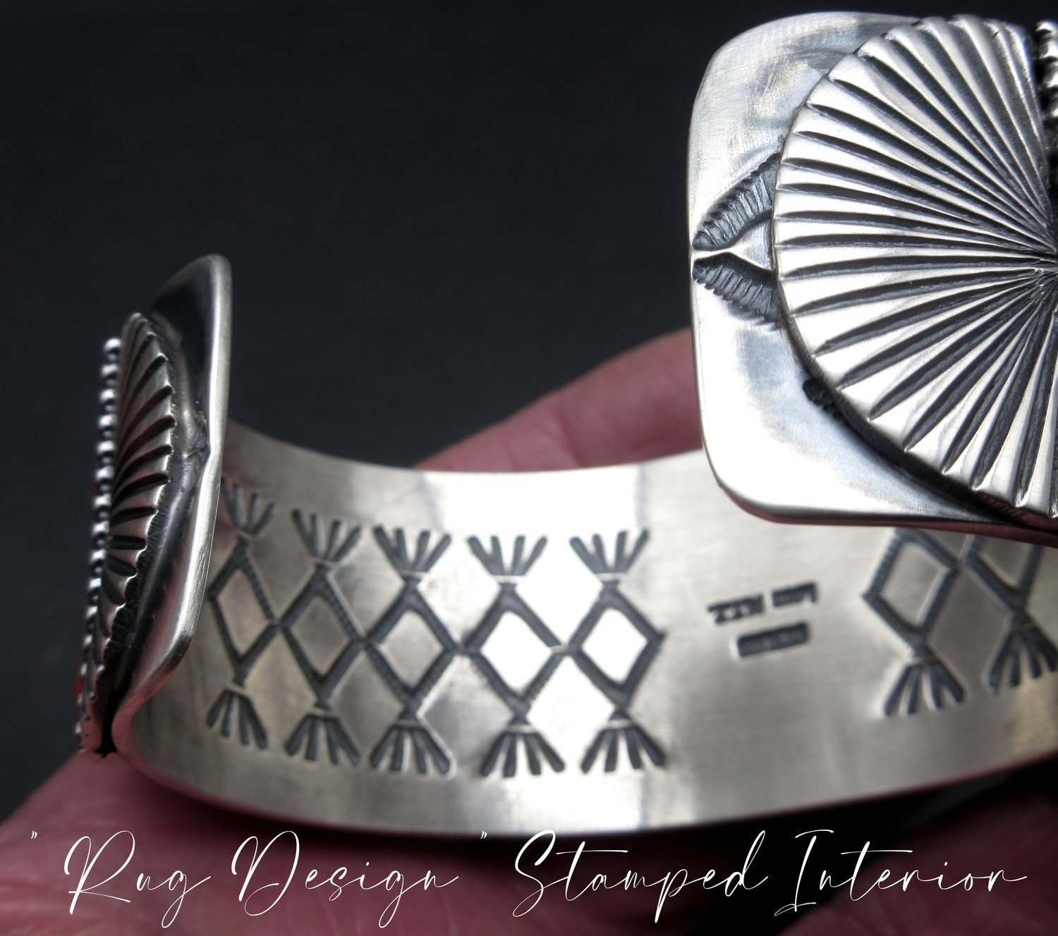 Incredible Vintage Native American Navajo Triangular Sterling Silver Bracelet Incredible Vintage Native American Navajo Triangular Sterling Silver Bracelet