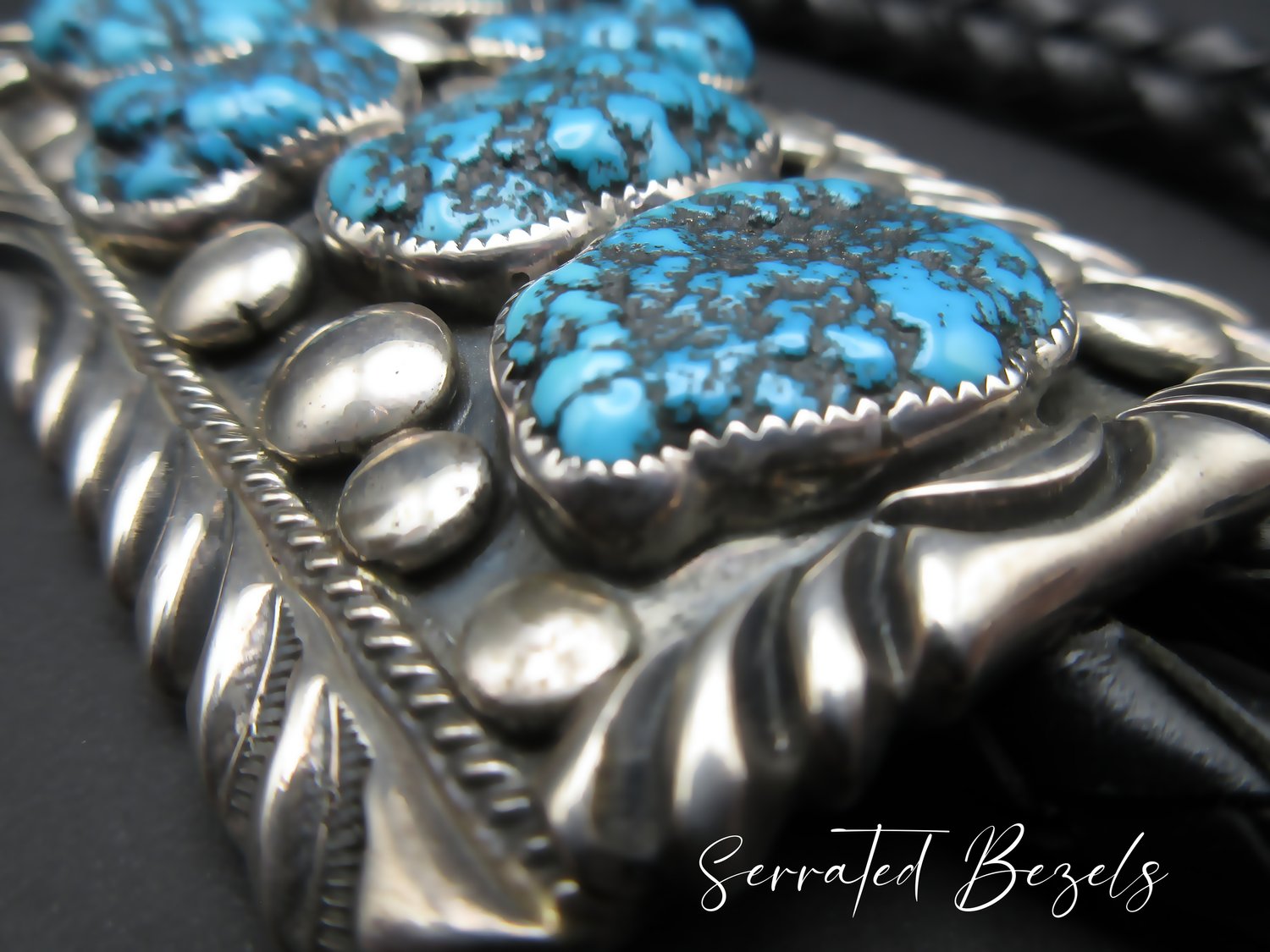 Heavy Lee Vintage Native American Navajo Old Kingman Turquoise Sterling Silver Buckle Heavy Lee Vintage Native American Navajo Old Kingman Turquoise Sterling Silver Buckle