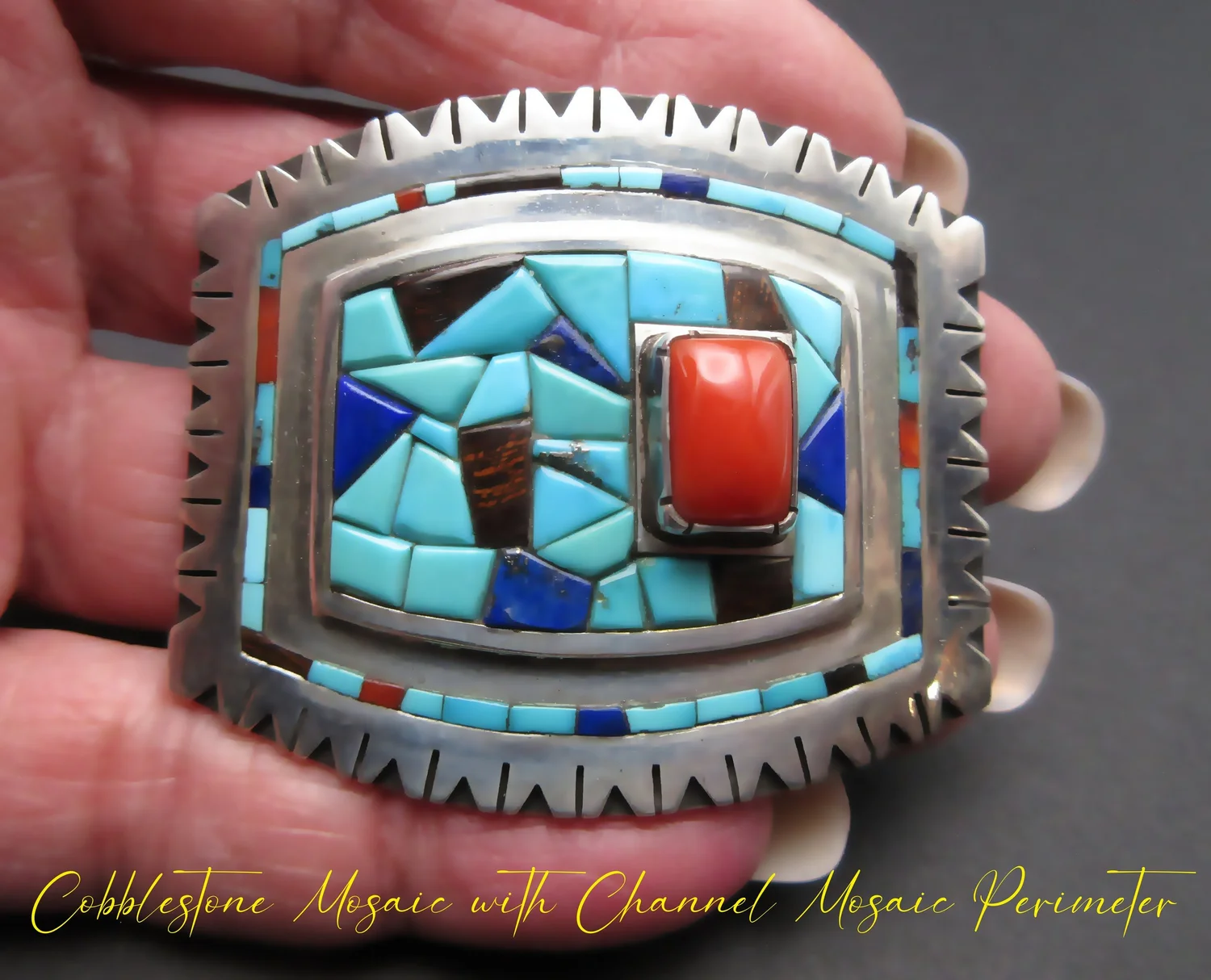 Unique Belt Buckle Wood Mosaic With‎ Multicolor Crystal Stones Silver Base il_fullxfull.6898047619_h4f9.jpg main image 4