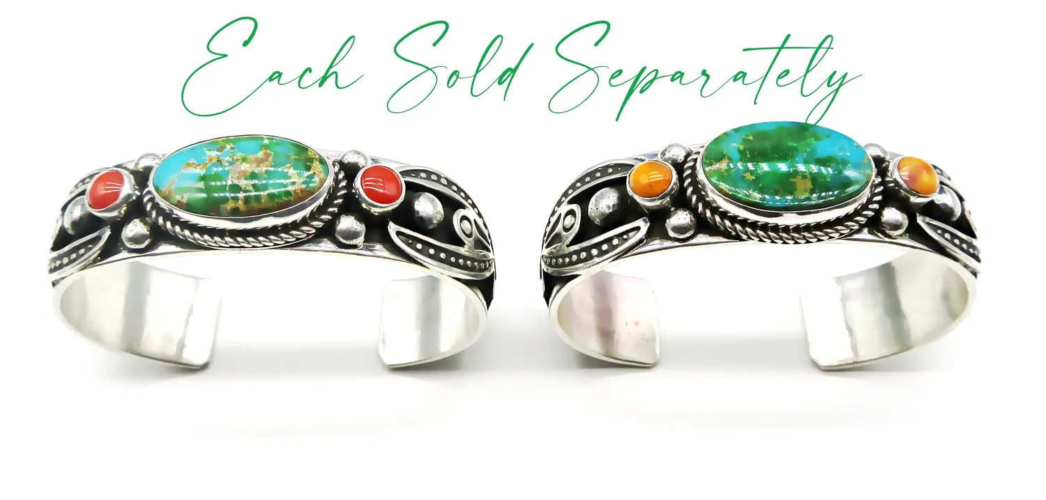 Peyote Bird Designs 925 Silver Turquoise & Coral Watch | Santa Fe Artisan Peyote Bird Designs Turquoise Semiprecious Beads Women main image 2