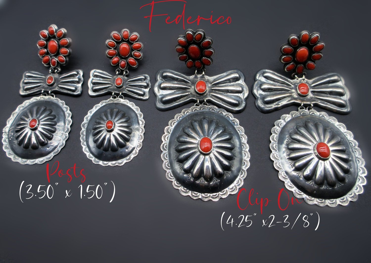 Santa Fe Silver belt and earrings Earrings 1 — Plata de Santa Fe Jewelry main image 4