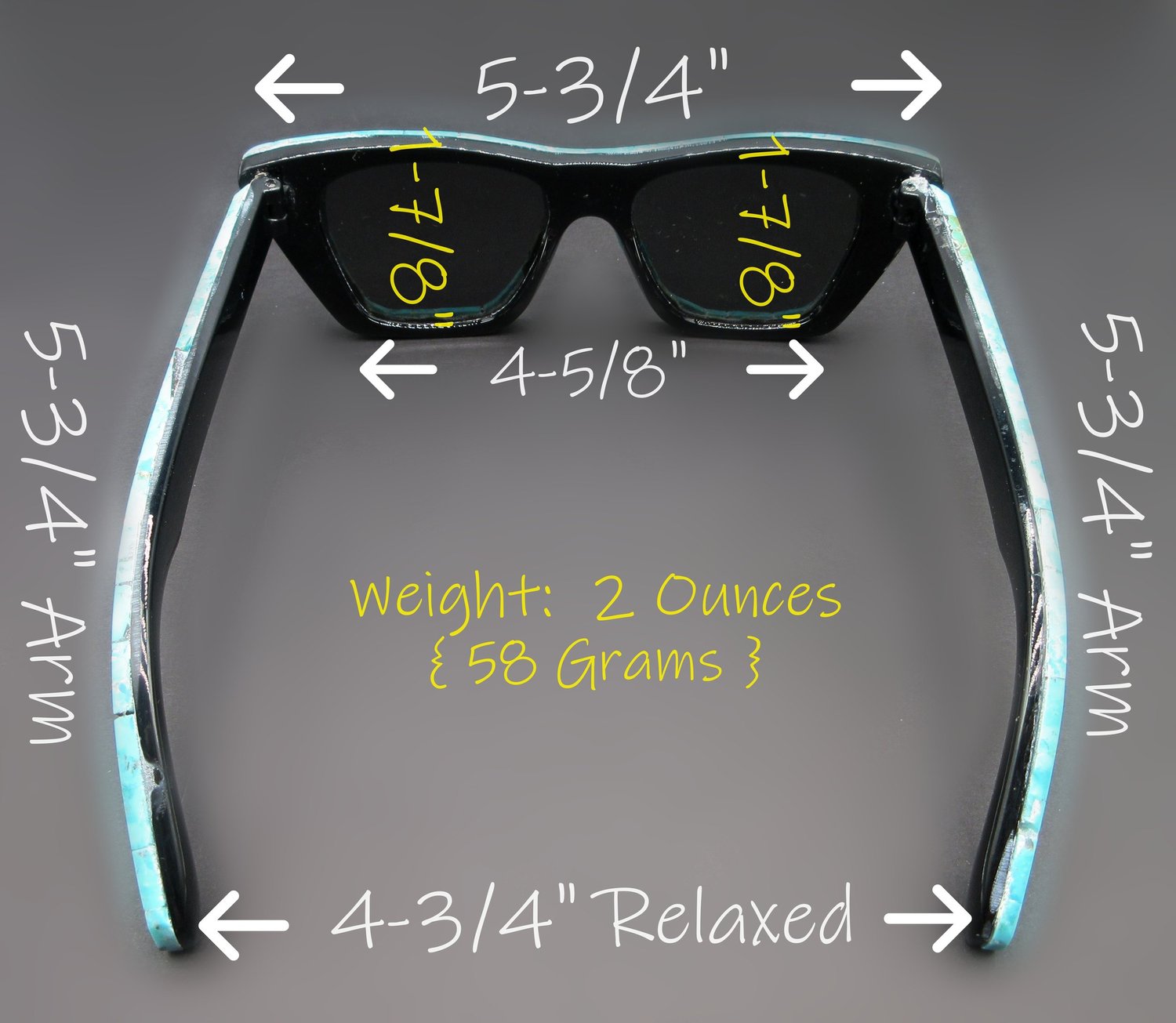 Black Cateye Sunglasses with Kingman Turquoise  Boots and Sterling Torpedo Beads Outlaw Octagon Western Boho Turquoise Stone Sunglasses main image 2