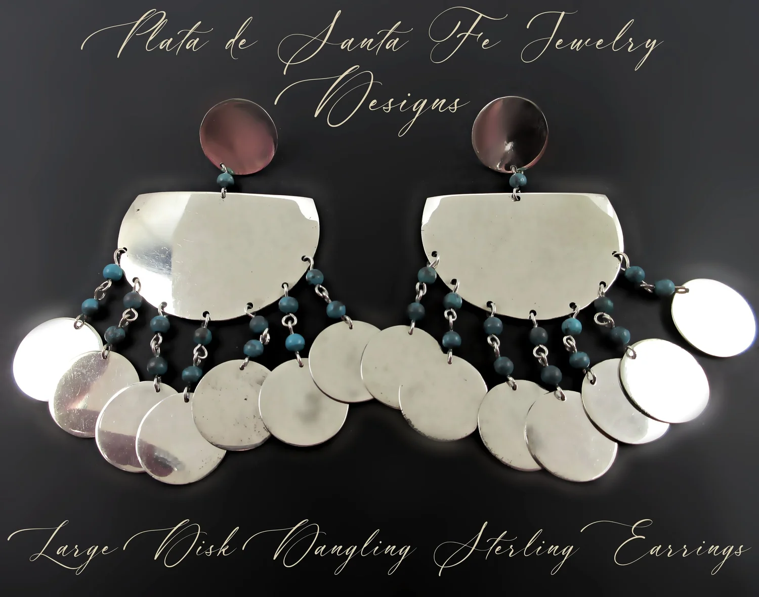 Santa Fe Silver belt and earrings Earrings 1 — Plata de Santa Fe Jewelry main image 3