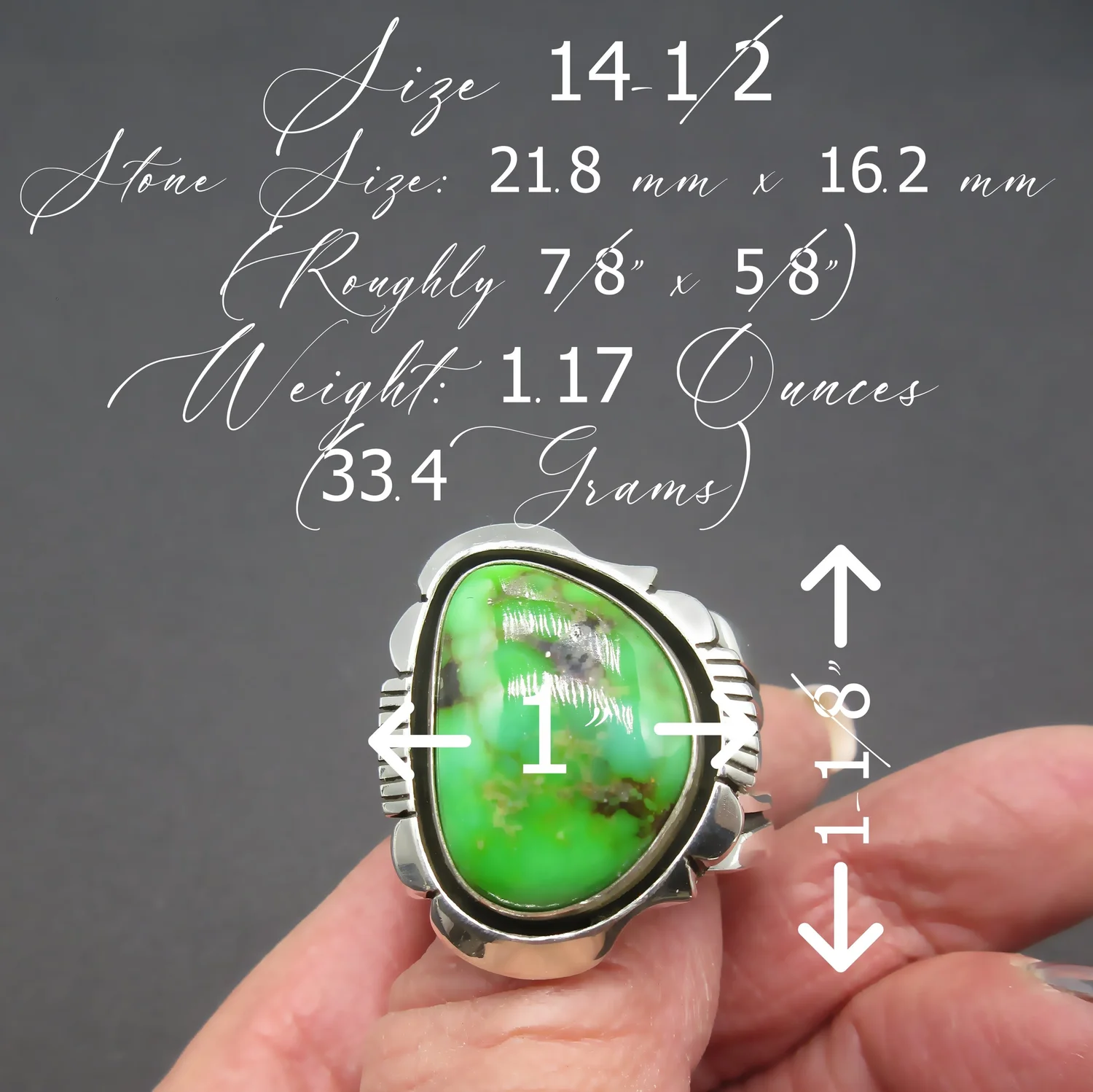 Green Turquoise Ring Copper Turquoise 925 Sterling Silver Handmade