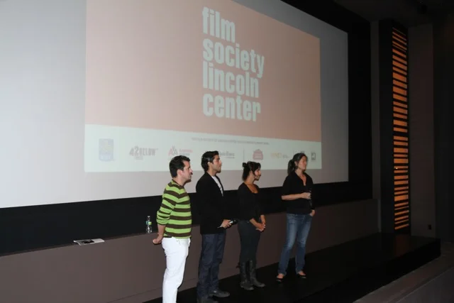 Theatrical premiere of CIRCUMSTANCE (during a hurricane!) in NYC's Film Society Lincoln Center with (l-r) director of photography Brian Hubbary, actor Keon Mohajeri, actress Nikhol Boosheri, and me.