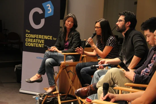 Moderating a panel on audience and Asian American stories at C3 hosted by Visual Communications.