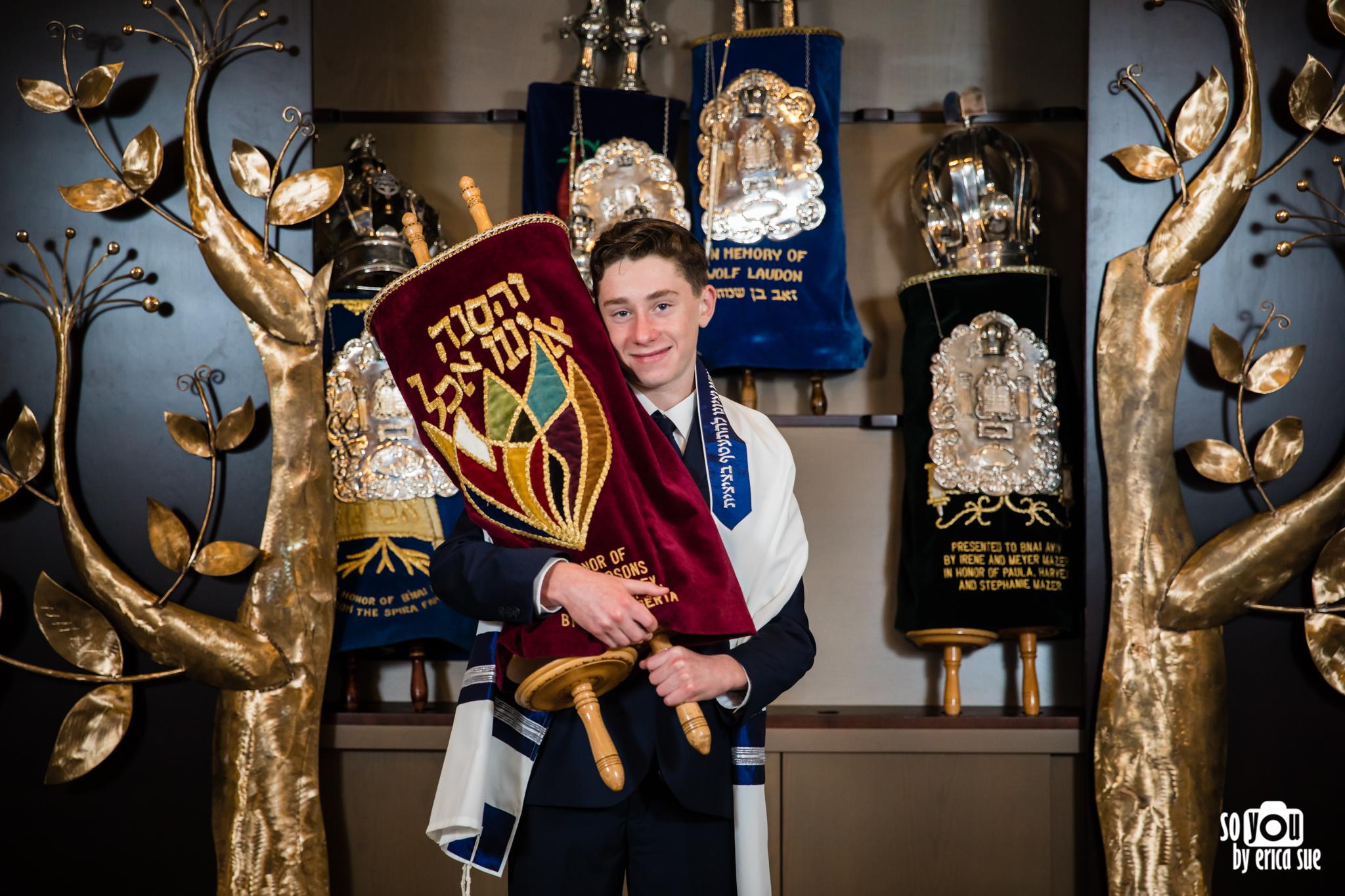 bar mitzvah torah portrait, b'nai aviv, weston, fl