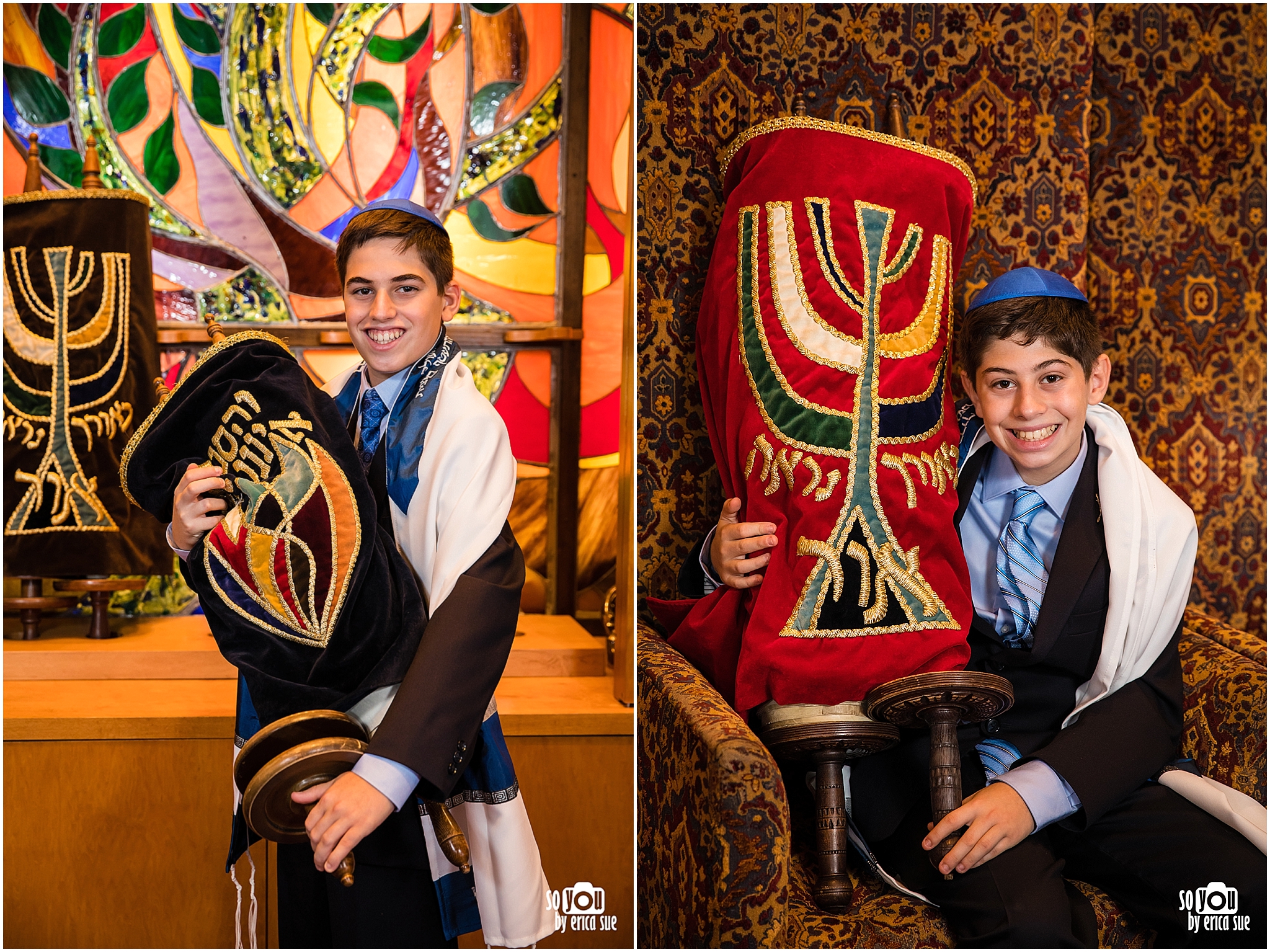 mitzvah portrait holding torah