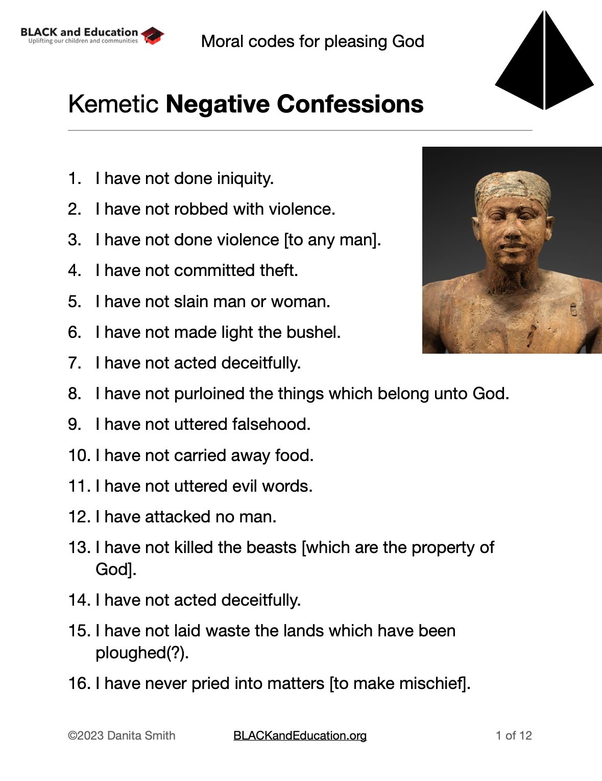 42 Negative Confessions