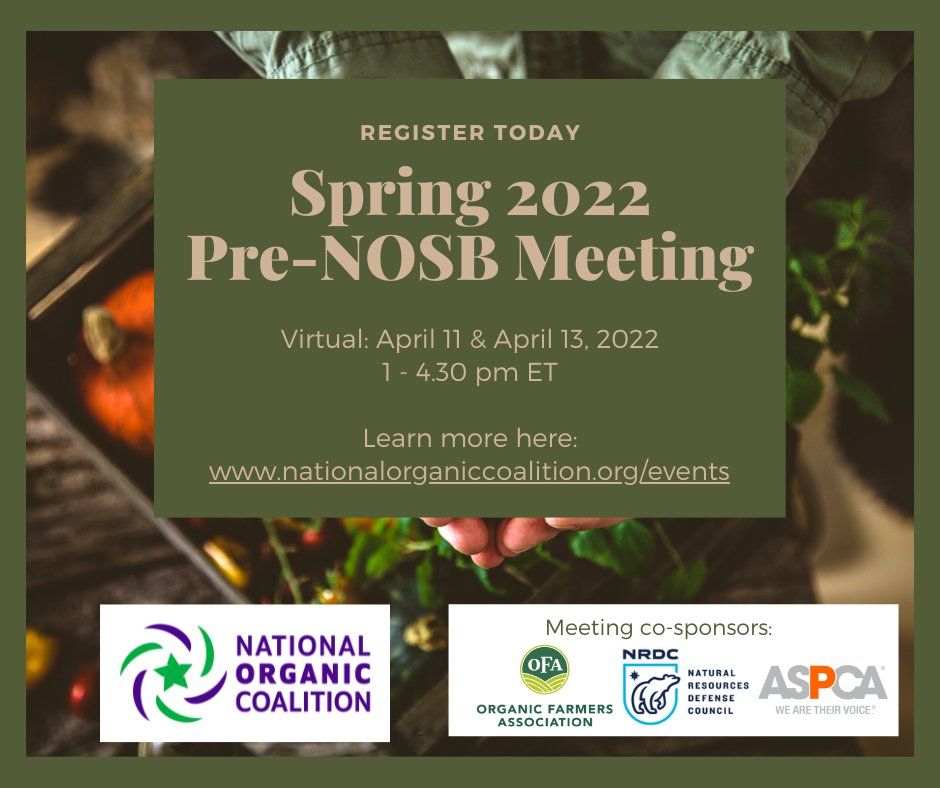 NOC Hosts Virtual Pre-NOSB Meeting April 11 &amp; 13