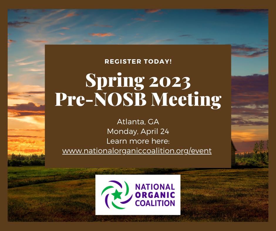 Spring 2023 Pre-NOSB Meeting