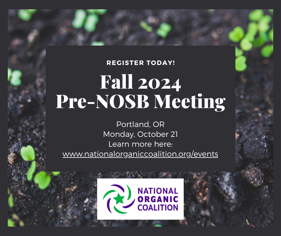 Fall 2024 Pre-NOSB Meeting in Portland, OR