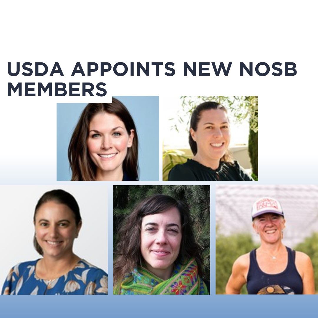 USDA Appoints New Members to Serve on National Organic Standards Board
