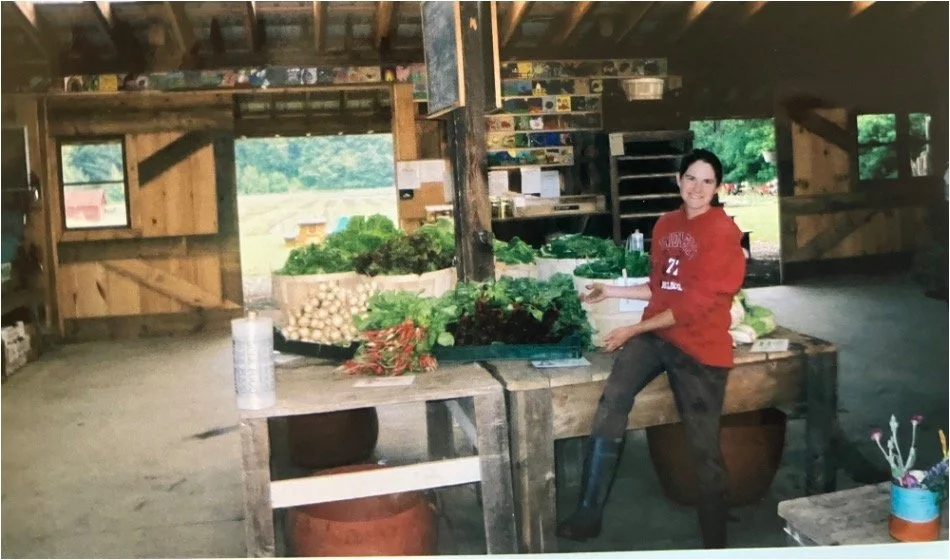 Abby Youngblood apprenticing on a farm in the early days of her career
