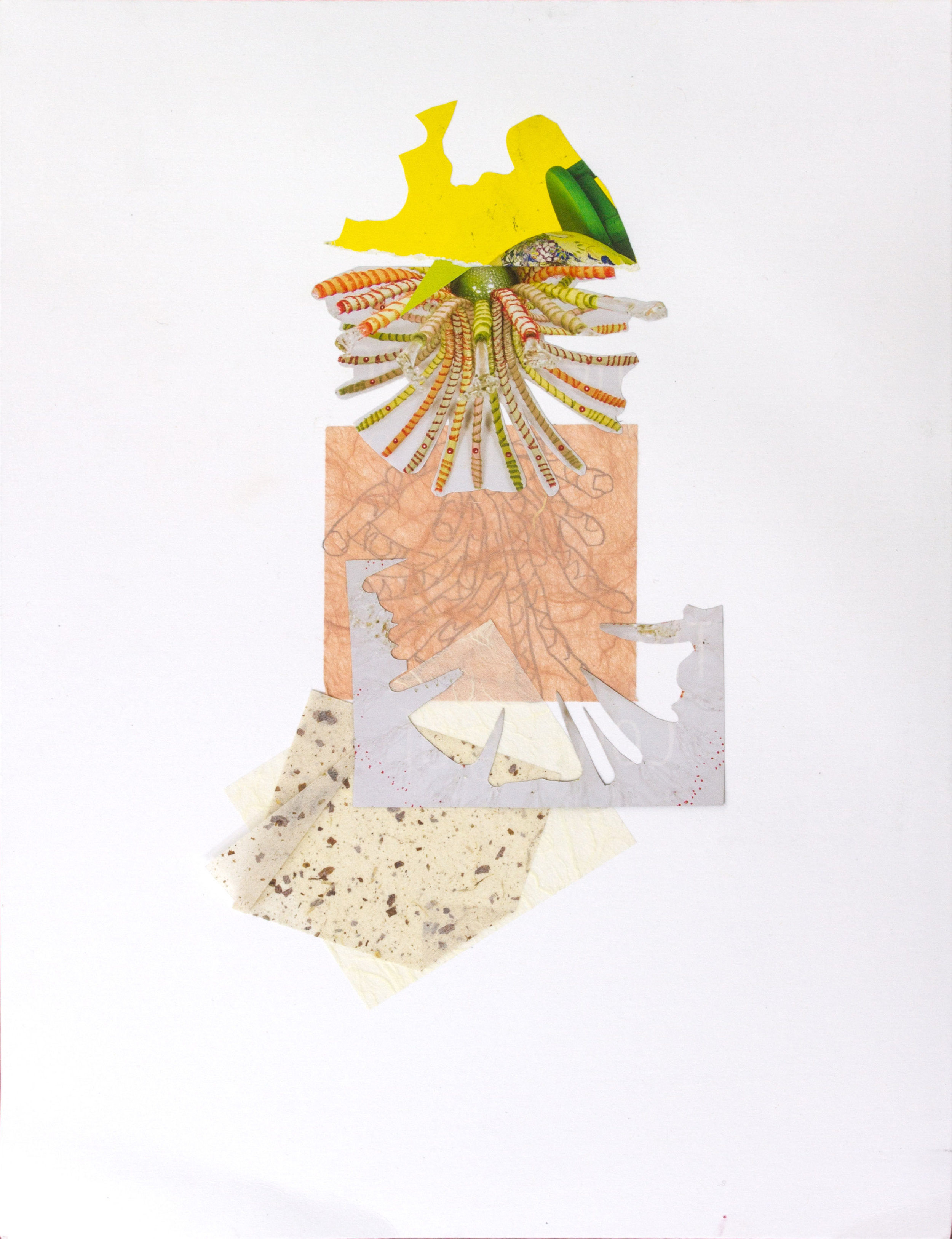 Electric Totem, collage on paper, 2016