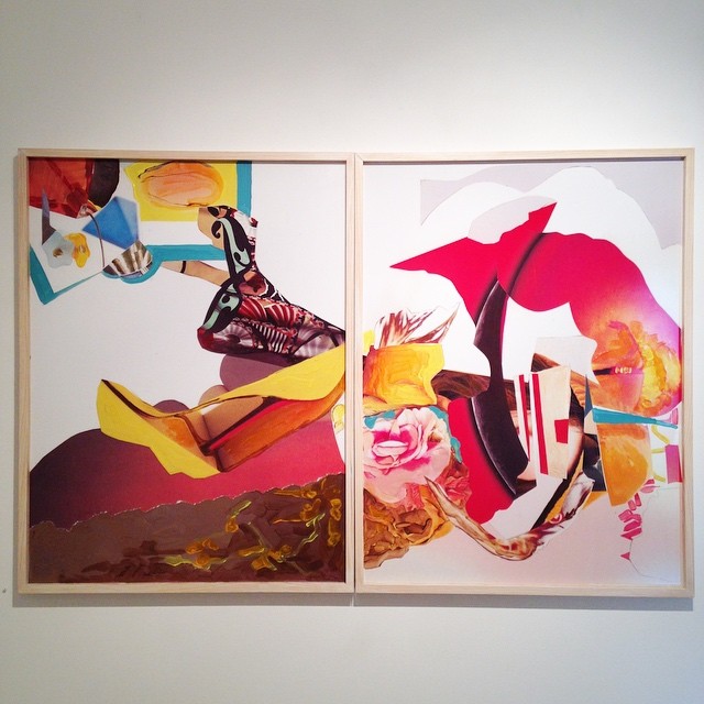 Shopper I + II, mixed media diptych, 2013
