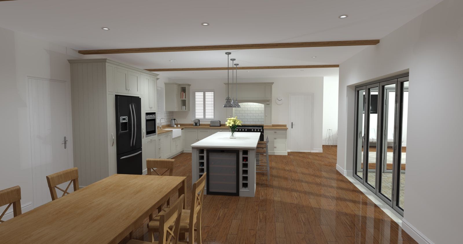 Traditional in-frame shaker kitchen in solid oak - installation July 2017