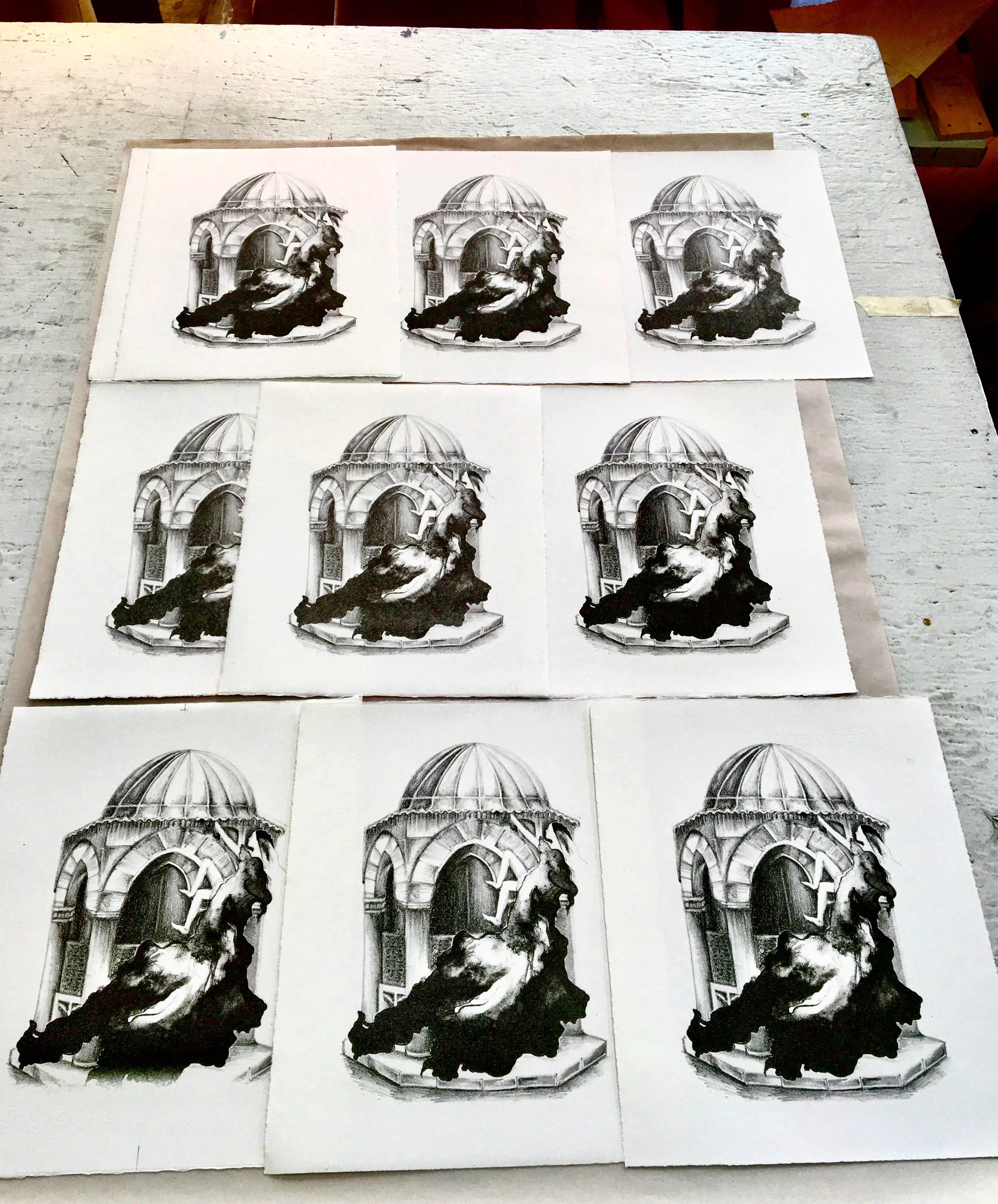 "The Things We Carry", 10" x 12", Lithograph