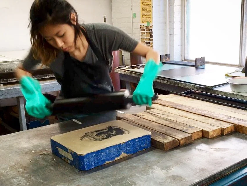  I am still marvelling at the wonderful and laborious process of preparing a litho stone for printing.  