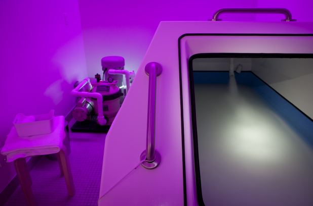 Sensory deprivation in an isolation tank. Source: floathouse.ca