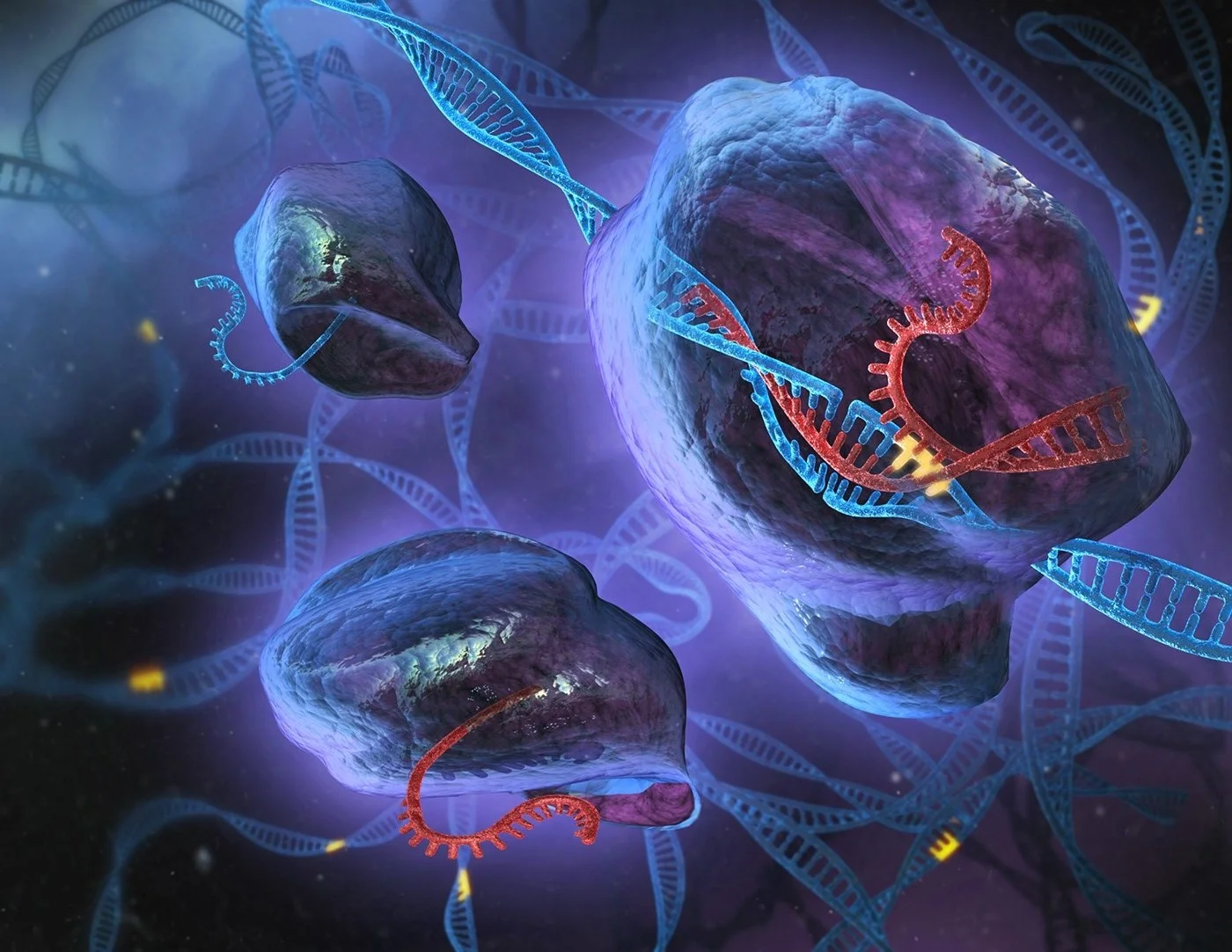 Not an alien world, but an immune system. Artist's rendition of Cas9 enveloping DNA strands that are about the get chopped. Source: http://www.publico.es/
