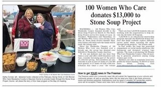 100 Women Who Care Donates over $13,000 to Stone Soup Project